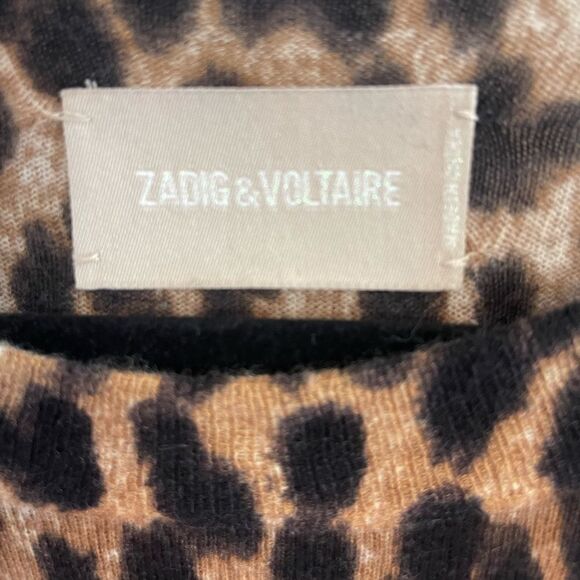 Zadig & Voltaire Miss Leo leopard cashmere sweater NWT. Medium - Picture 5 of 9